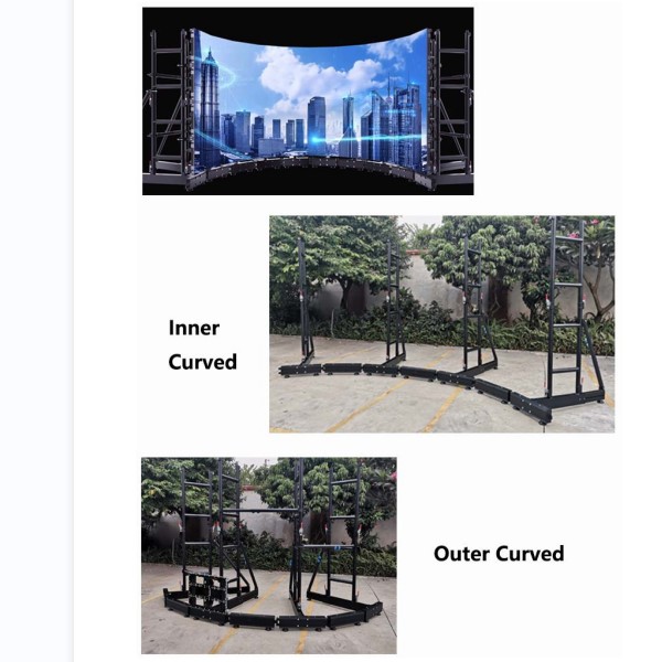 Bogenförmig gewölbtes LED-Videowand-Bodenständersystem für gebogene LED-Bildschirmanzeige 